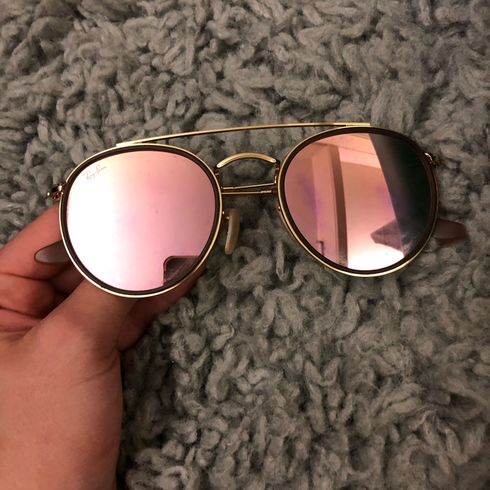 Reflective Round Double Bridge Raybans - Picture 7 of 7